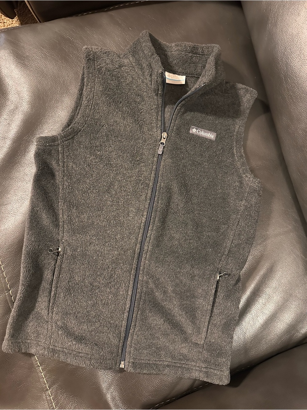 Columbia Kids Gray Full-Zip Fleece Vest